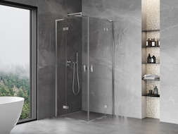 Mexen Mist-H L Duo cabine de douche pivotante 120 x 120 cm, transparent, chrome - 8A5L-120L-120P-01-00