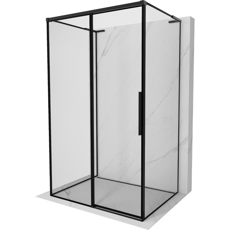 Mexen Rox-3S L cabine de douche 3 parois coulissante gauche 135 x 70 cm, cadre noir, noir - 8C2L-135-070-70-70-3S-L