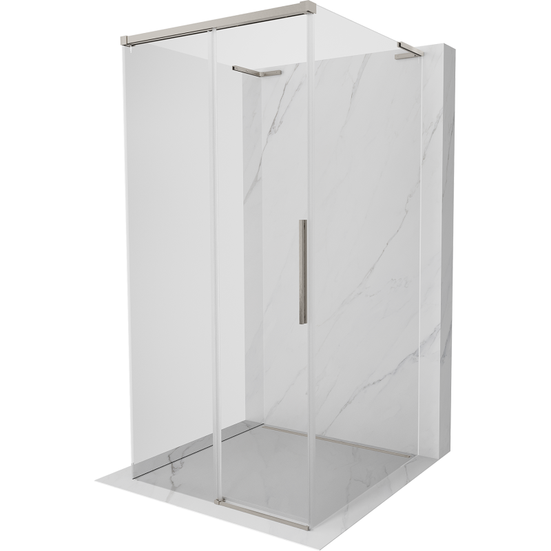 Mexen Rox-3S L cabine de douche à 3 parois coulissante 90 x 90 cm, transparent, nickel brossé - 8C2L-090-090-97-00-3S