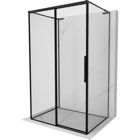 Mexen Rox-3S L cabine de douche à 3 parois coulissante gauche 150 x 80 cm, cadre noir, noir - 8C2L-150-080-70-70-3S-L