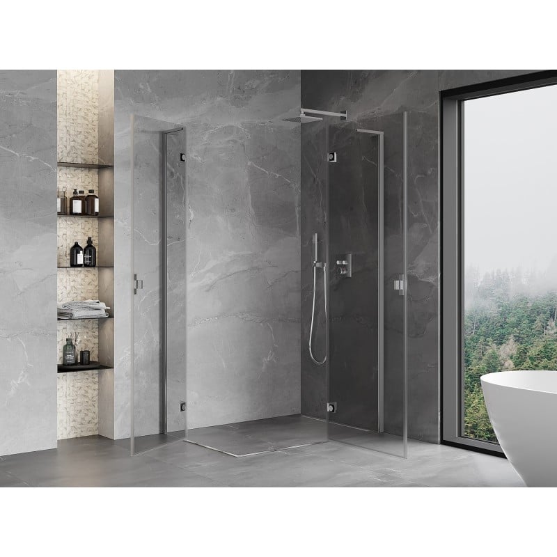 Mexen Mist-H L Duo cabine de douche basculante droite 70 x 75 cm, transparent, chrome - 8A5L-070L-075P-01-00