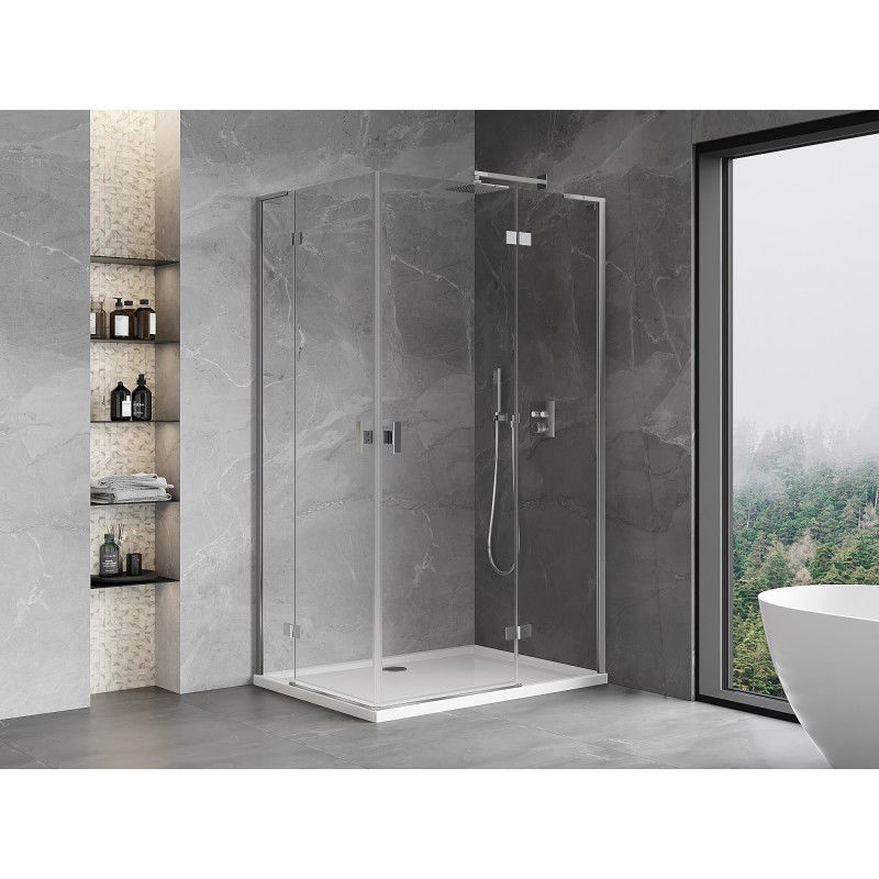 Mexen Mist-H L Duo cabine de douche pivotante droite 70 x 90 cm, transparent, chrome - 8A5L-070L-090P-01-00