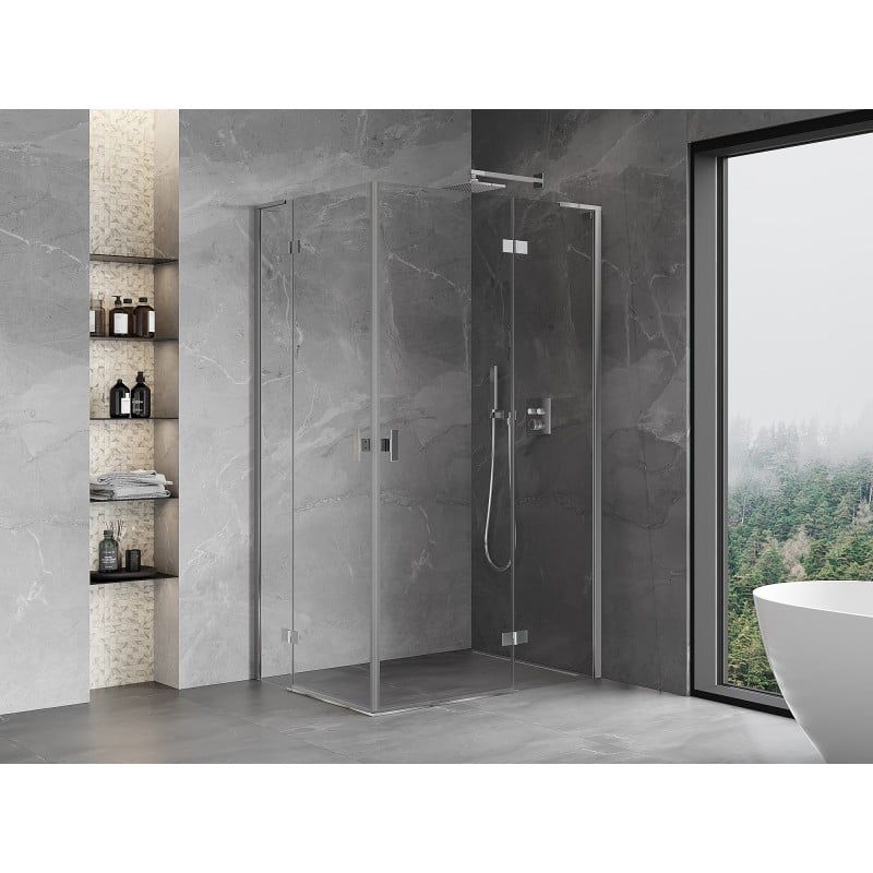 Mexen Mist-H L Duo cabine de douche pivotante droite 80 x 120 cm, transparent, chrome - 8A5L-080L-120P-01-00