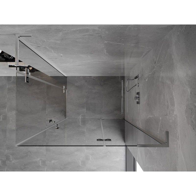 Mexen Mist-H L Duo cabine de douche pivotante droite 75 x 120 cm, transparent, chromé - 8A5L-075L-120P-01-00