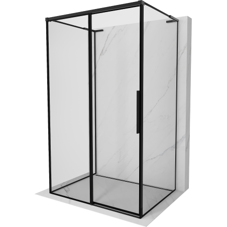 Mexen Rox-3S L cabine de douche 3 parois coulissante gauche 145 x 110 cm, cadre noir, noir - 8C2L-145-110-70-70-3S-L