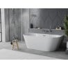 Mexen Oval Slim baignoire autoportante adossée 170 x 80 cm, blanche, trop-plein chromé - 52661708000-01