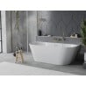Mexen Oval Slim baignoire autoportante adossée 170 x 80 cm, blanche, trop-plein doré brossé - 52661708000-55