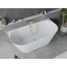 Mexen Oval Slim baignoire autoportante adossée 170 x 80 cm, blanche, trop-plein or brossé - 52661708000-55