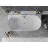 Mexen Oval Slim baignoire autoportante murale 170 x 80 cm, blanche, trop-plein doré - 52661708000-50
