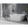 Mexen Oval Slim baignoire autoportante murale 170 x 80 cm, blanc, trop-plein noir - 52661708000-70
