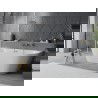 Mexen Oval Slim baignoire autoportante adossée 170 x 80 cm, blanche, trop-plein gris canon brossé - 52661708000-66