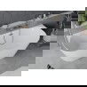 Mexen Oval Slim baignoire autoportante adossée 170 x 80 cm, blanche, trop-plein gris canon brossé - 52661708000-66