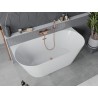 Mexen Oval Slim baignoire autoportante adossée 170 x 80 cm, blanche, trop-plein en cuivre brossé - 52661708000-65