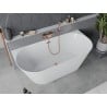 Mexen Oval Slim baignoire autoportante murale 170 x 80 cm, blanche, trop-plein en cuivre brossé - 52661708000-65