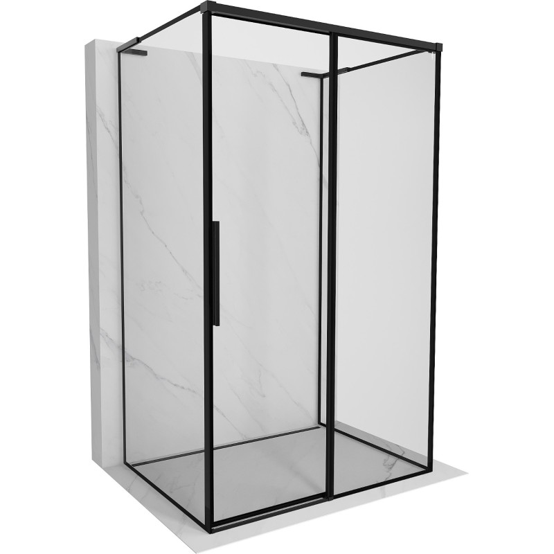 Mexen Rox-3S L cabine de douche 3 parois coulissante droite 100 x 70 cm, cadre noir, noir - 8C2L-100-070-70-70-3S-P