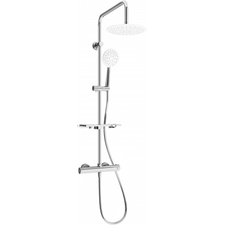 Mexen KT67 ensemble de douche apparent avec pomme de douche et mitigeur thermostatique, chrome/blanc - 771506793-00