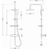 Mexen KT67 ensemble de douche apparent avec pomme de douche et mitigeur thermostatique, chrome/blanc - 771506793-00