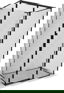 Mexen Rox-3S L cabine de douche à 3 parois coulissante droite 130 x 70 cm, cadre noir, noir - 8C2L-130-070-70-70-3S-P