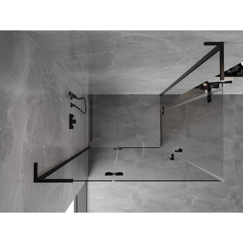 Mexen Mist-H L Duo cabine de douche pivotante gauche 110 x 95 cm, transparent, noir - 8A5L-110L-095P-70-00