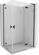 Mexen Mist-H L Duo cabine de douche pivotante droite 90 x 120 cm, transparent, noir - 8A5L-090L-120P-70-00