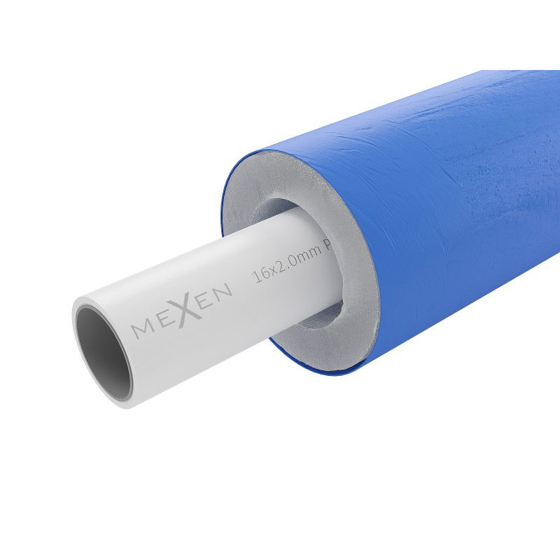 Mexen AL-O tuyau PE-Xb/AL/PE-Xb 16 x 2 mm avec gaine bleue, 100 m - W97105-121600-100
