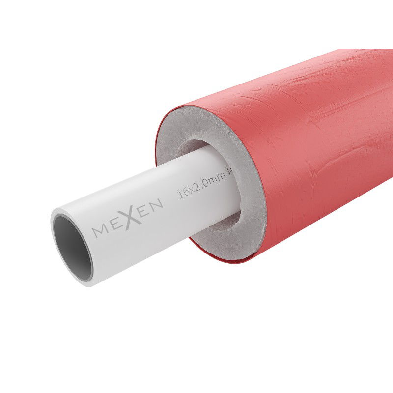 Mexen AL-O rura PE-Xb/AL/PE-Xb 16 x 2 mm dans une gaine rouge, 100 m - W97105-121601-100