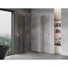 Mexen Mist-H L Duo cabine de douche pivotante 75 x 75 cm, transparent, cuivre brossé - 8A5L-075L-075P-65-00