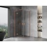 Mexen Mist-H L Duo cabine de douche pivotante 75 x 75 cm, transparent, cuivre brossé - 8A5L-075L-075P-65-00