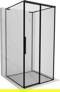 Mexen Rox-3S L cabine de douche 3-parois coulissante droite 95 x 95 cm, cadre noir, noir - 8C2L-095-095-70-70-3S-P