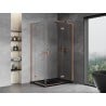 Mexen Mist-H L Duo cabine de douche pivotante 90 x 120 cm, transparent, cuivre brossé - 8A5L-090L-120P-65-00