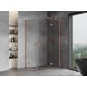 Mexen Mist-H L Duo cabine de douche pivotante 90 x 120 cm, transparent, cuivre brossé - 8A5L-090L-120P-65-00