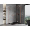 Mexen Mist-H L Duo cabine de douche pivotante droite 100 x 105 cm, transparent, cuivre brossé - 8A5L-100L-105P-65-00