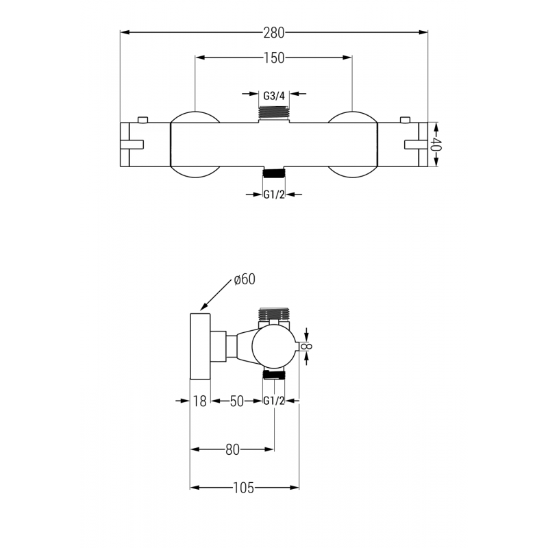 Mexen Kai mitigeur de douche thermostatique, blanc - 77150-20