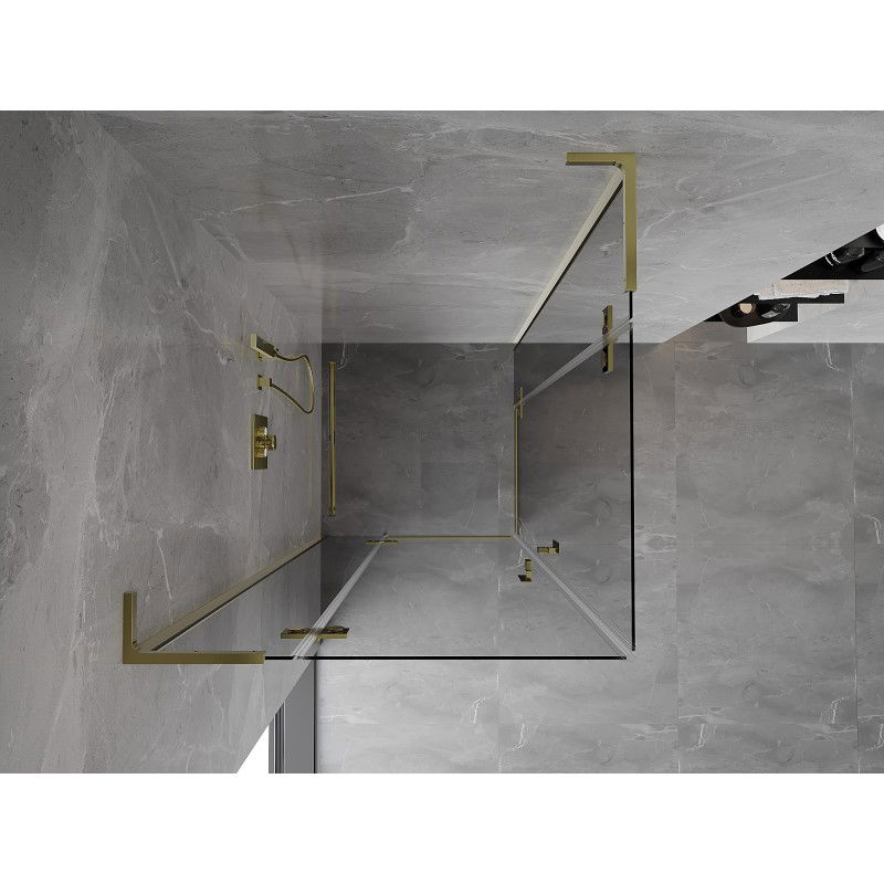 Mexen Mist-H L Duo cabine de douche pivotante 115 x 115 cm, transparente, dorée - 8A5L-115L-115P-50-00
