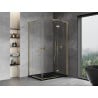 Mexen Mist-H L Duo cabine de douche pivotante 75 x 100 cm, transparent, or - 8A5L-075L-100P-50-00