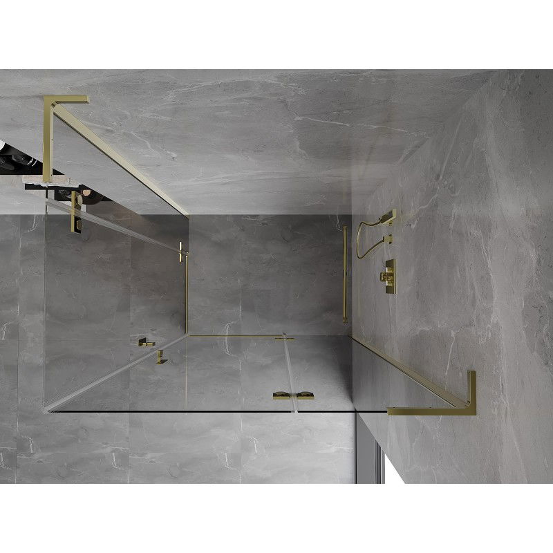 Mexen Mist-H L Duo cabine de douche pivotante droite 90 x 100 cm, transparent, or - 8A5L-090L-100P-50-00