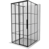 Mexen Rox-3S L cabine de douche 3 parois coulissante gauche 90 x 90 cm, grille noire, noir - 8C2L-090-090-70-77-3S-L