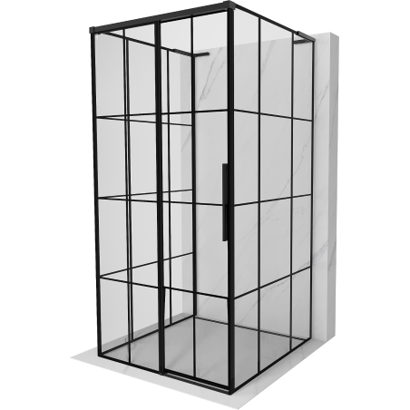 Mexen Rox-3S L cabine de douche 3 parois coulissante gauche 110 x 110 cm, grille noire, noir - 8C2L-110-110-70-77-3S-L