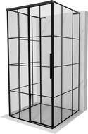 Mexen Rox-3S L cabine de douche 3 parois coulissante gauche 110 x 110 cm, grille noire, noir - 8C2L-110-110-70-77-3S-L