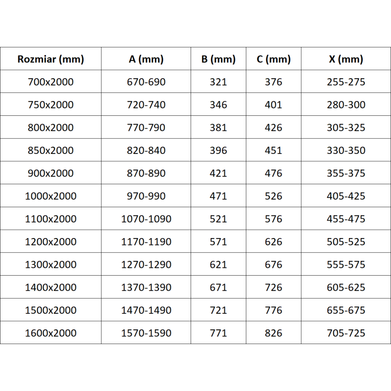 Mexen Velar paroi de douche coulissante Walk-in 100 x 200 cm, dépoli 8 mm, or brossé - 871-100-000-33-55