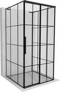 Mexen Rox-3S L cabine de douche coulissante murale 3 pans, à droite 100 x 100 cm, grille noire, noir - 8C2L-100-100-70-77-3S-P