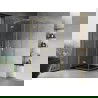 Cabine de douche battante Mexen Mist-H L Duo 70 x 70 cm, transparent, or brossé - 8A5L-070L-070P-55-00