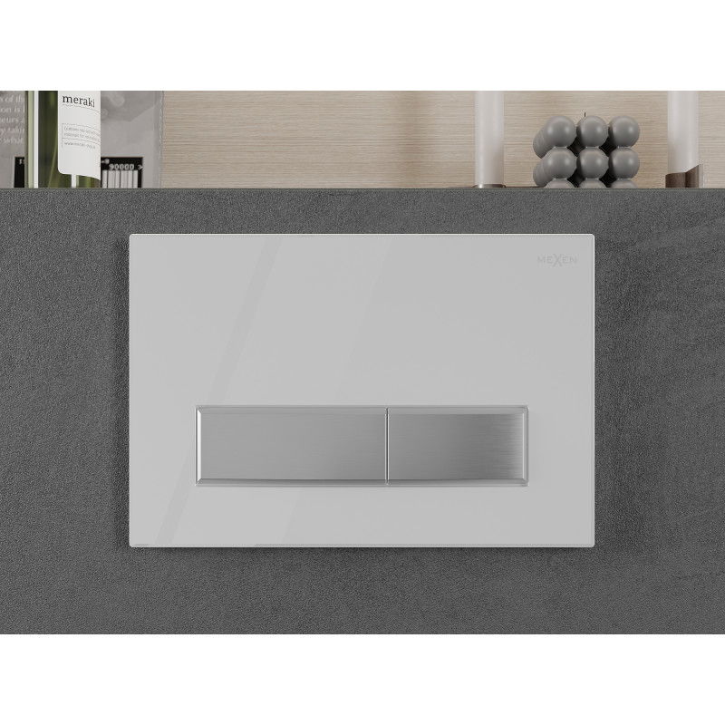 Mexen Fenix 09 bouton de chasse d'eau, blanc/chrome brillant - 600992