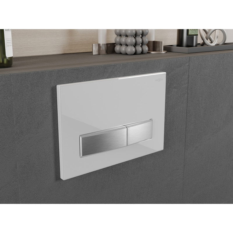 Mexen Fenix 09 bouton de chasse d'eau, blanc/chrome brillant - 600992