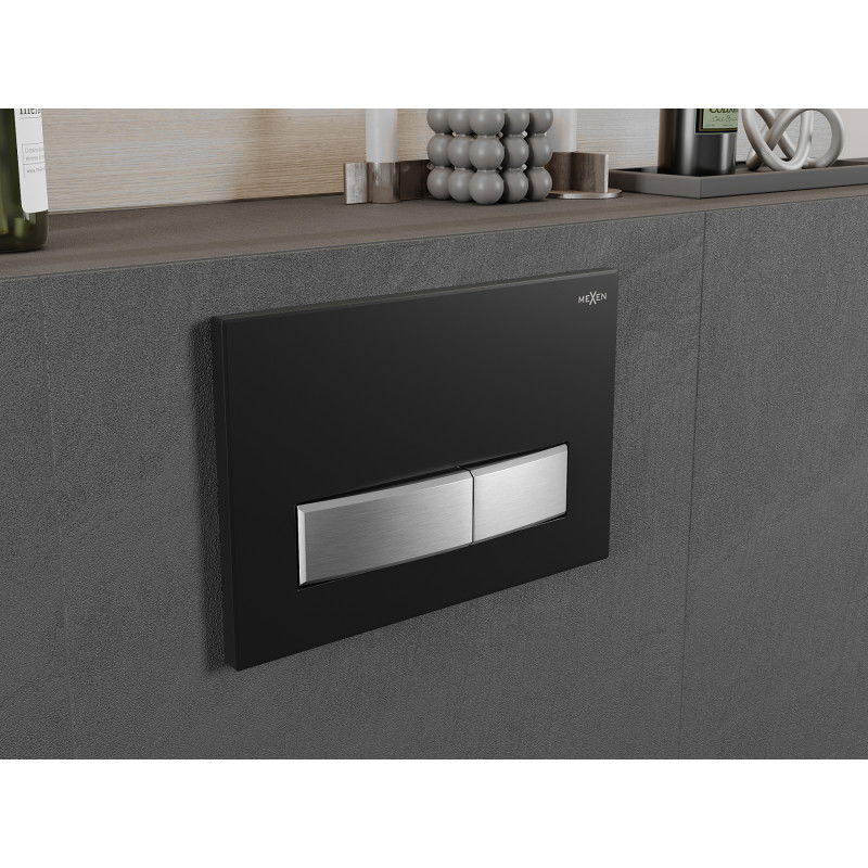Mexen Fenix 09 bouton de chasse d'eau, noir/chrome mat - 600997
