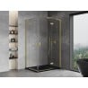 Mexen Mist-H L Duo cabine de douche pivotante droite 70 x 90 cm, transparent, or brossé - 8A5L-070L-090P-55-00