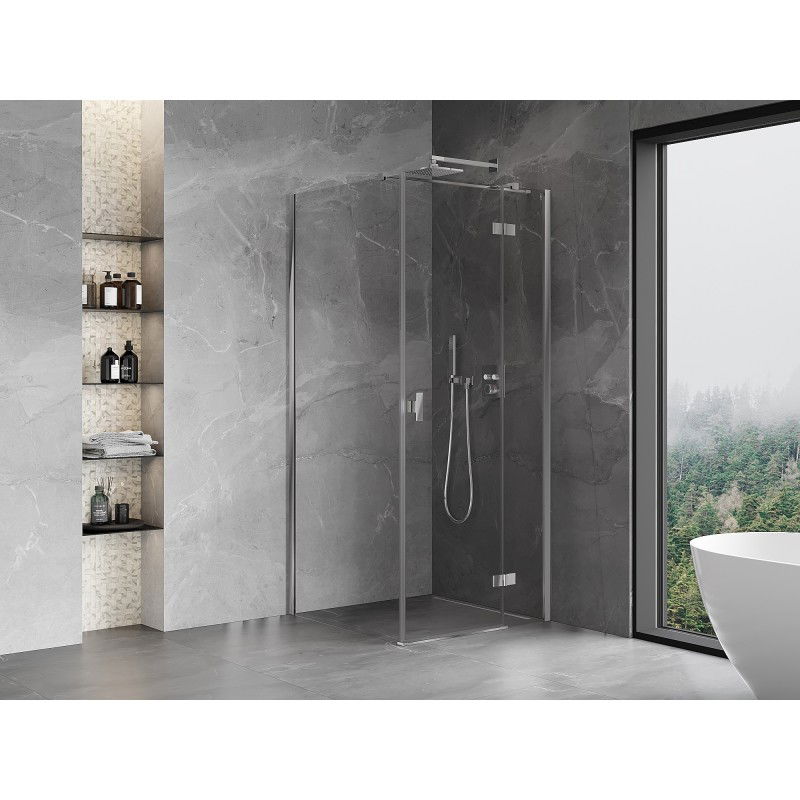 Mexen Mist-H T cabine de douche à charnière droite 80 x 80 cm, transparent, chrome - 8A5T-080-080-01-00-P