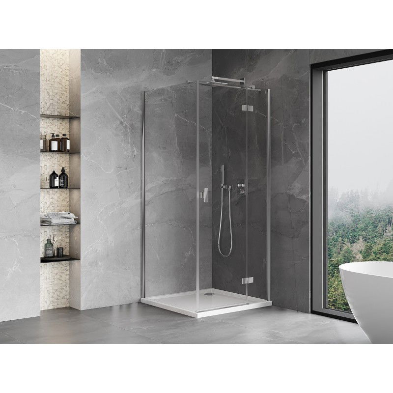 Mexen Mist-H T cabine de douche pivotante droite 110 x 110 cm, transparent, chrome - 8A5T-110-110-01-00-P