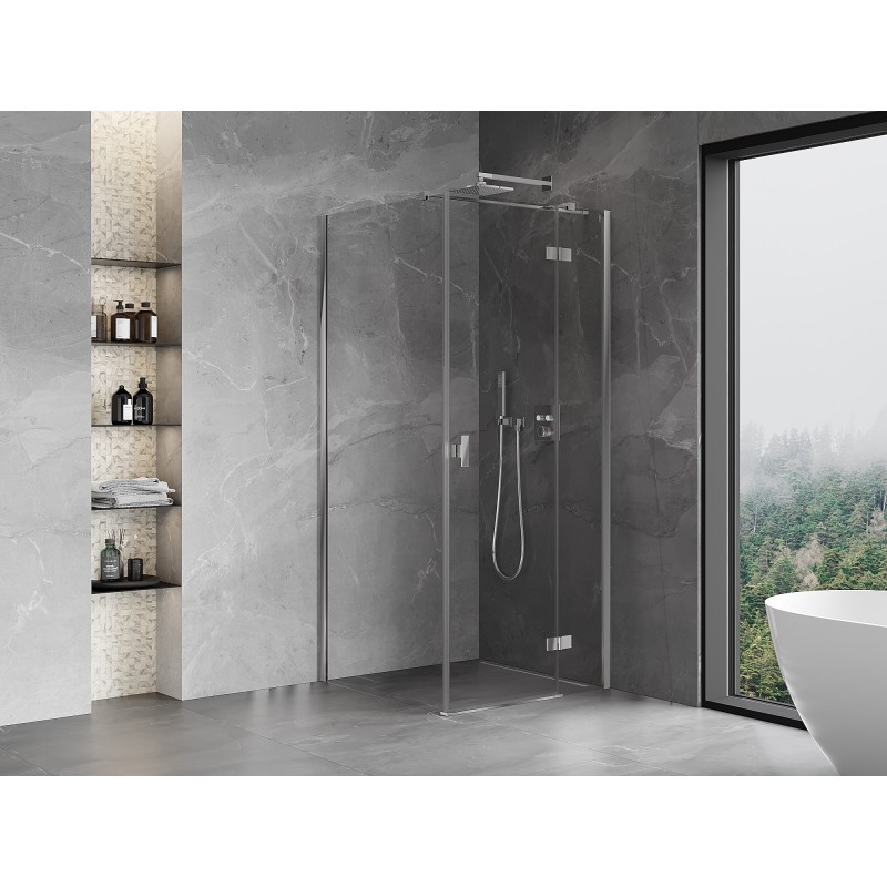 Mexen Mist-H T cabine de douche pivotante droite 95 x 95 cm, transparent, chromé - 8A5T-095-095-01-00-P
