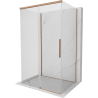 Mexen Rox-3S cabine de douche 3 parois coulissante 95 x 70 cm, transparent, cuivre brossé - 8C2-095-070-65-00-3S